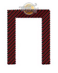 Арка из шаров Black Red квадратная